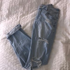 Garage high waisted ripped girlfriends jeans